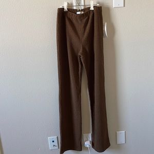 12th Tribe Cocoa Brown Cotton Gauze Flared Pants